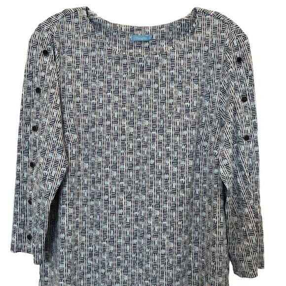 J. McLaughlin Miley Dress in White and Blue Terrace Size Small - Picture 4 of 9